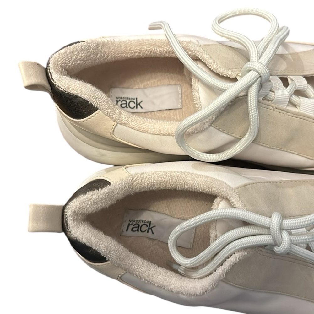 White/Cream Suede/Nylon Sneakers - Size 9 - Picture 6 of 6